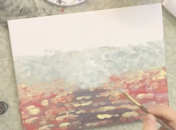 6. Painting the background leaves