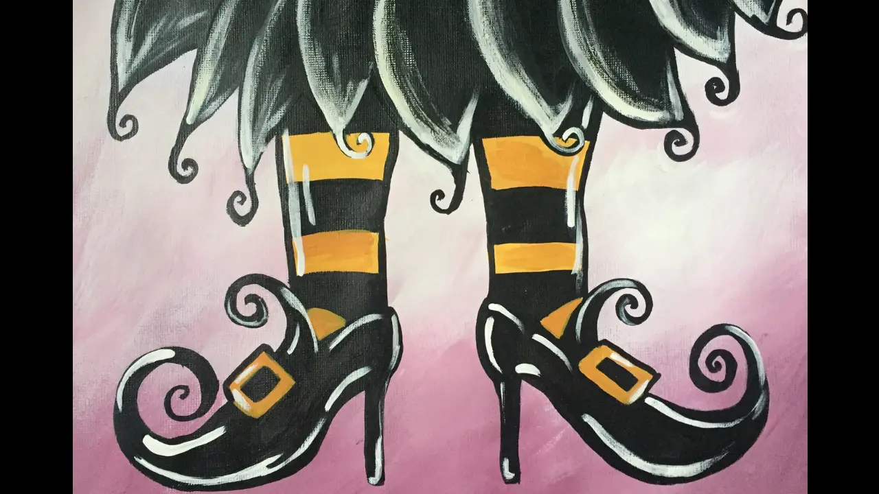 witch shoes acrylic painting tutorial for beginners