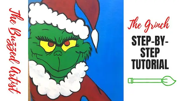 the grinch acrylic painting tutorial for beginners christmas