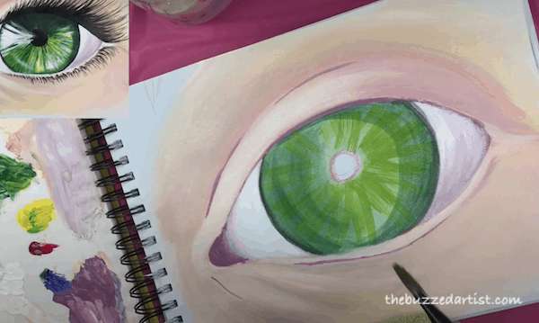 Adding pupil color variants realistic eye tutorial painting for beginners