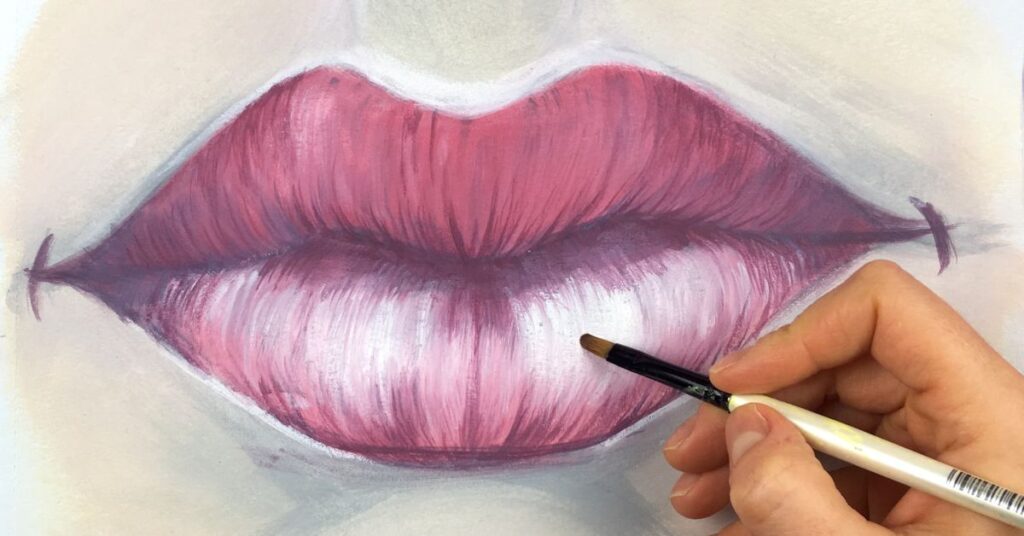 kissable lips acrylic painting tutorial