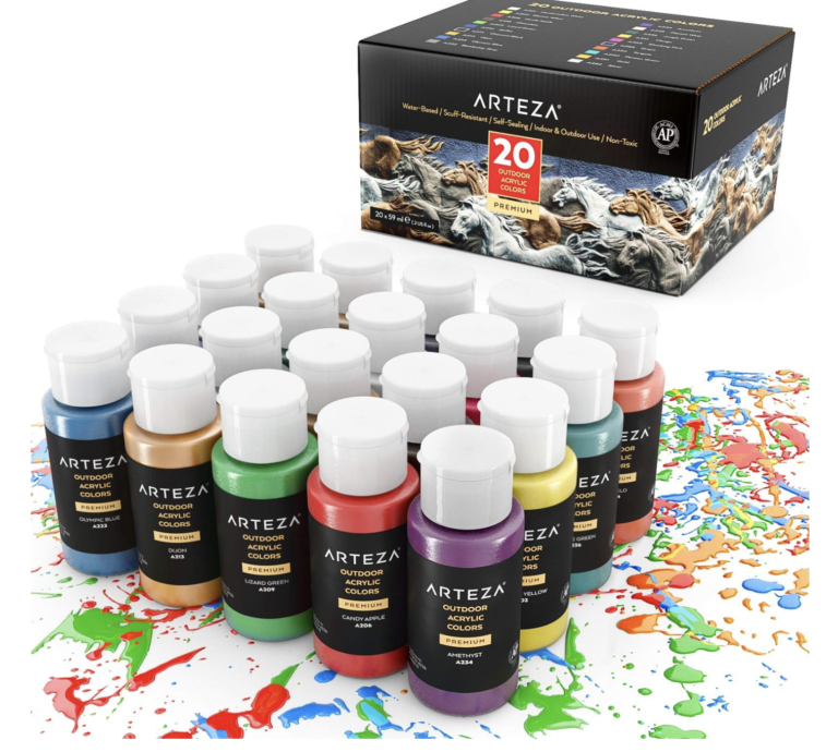 Arteza Outdoor Acrylic Paint & Wood Slices Art Supply Review