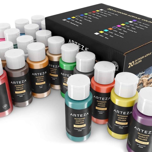 ARTEZA Wood Painting Set With Acrylic Paint, Foam Paint...