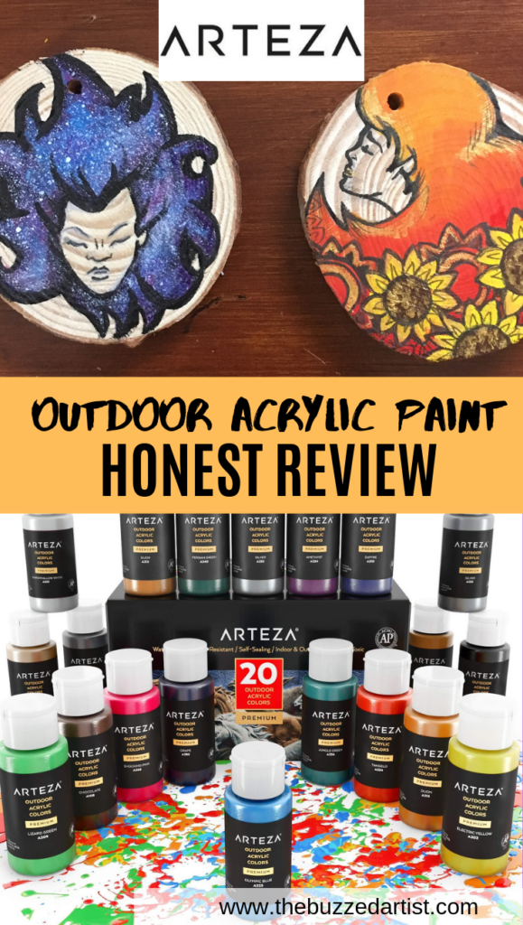 Arteza Outdoor Acrylic Paint & Wood Slices Art Supply Review