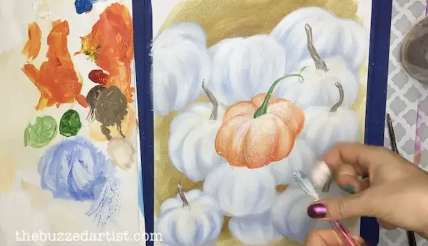 12. Adding detail splatter to pumpkins Medium