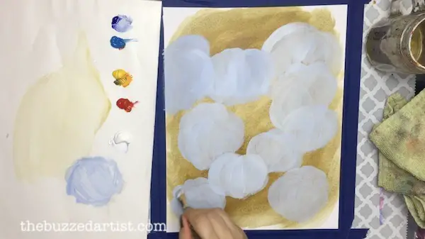 2. Painting in white pumpkins