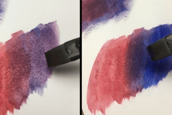 smooth blend transition comparison with two colors