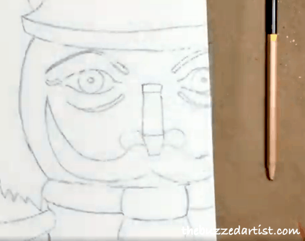 pop art Nutcracker acrylic painting tutorial for beginners sketch