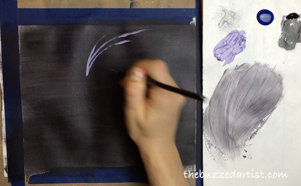 Painting fireworks New years eve acrylic tutorial for beginners