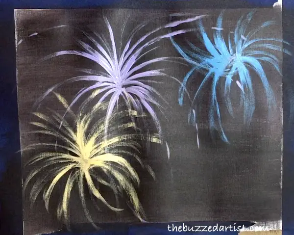 Painting more fireworks new years eve acrylic tutorial beginners