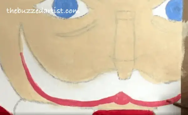 Nutcracker acrylic painting tutorial for beginners add mouth under mustache
