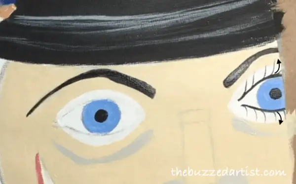 add eyelashes Nutcracker acrylic painting tutorial for beginners 