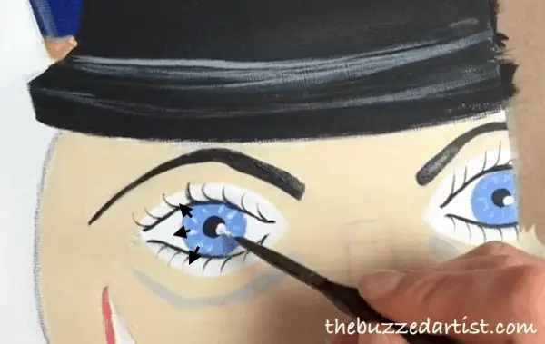 pop art Nutcracker acrylic painting tutorial for beginners eye details
