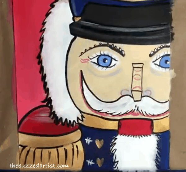 pop art Nutcracker acrylic painting tutorial for beginners 