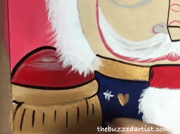 pop art Nutcracker acrylic painting tutorial for beginners add tassel line work