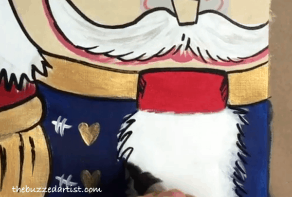 pop art Nutcracker acrylic painting tutorial for beginners final details