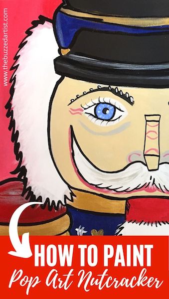 Nutcracker acrylic painting tutorial for beginners pin