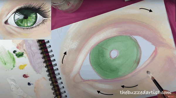 Adding Highlights To Eye Drawing 