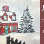 red house in winter acrylic painting tutorial