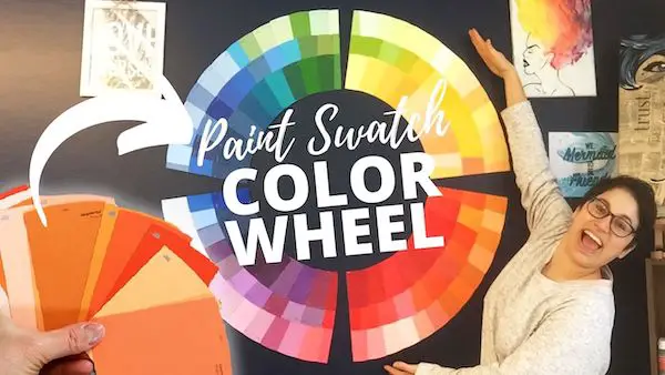 Paint swatch color wheel art diy