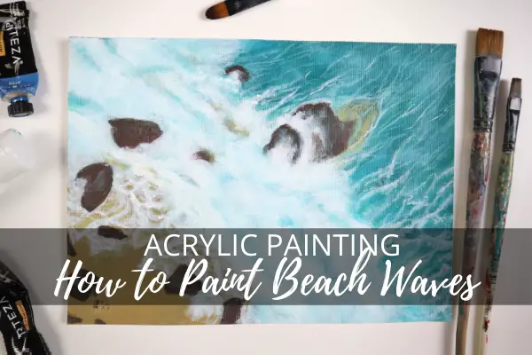 Beach Waves Acrylic Painting