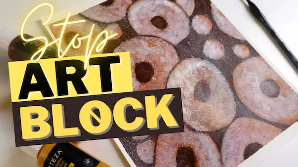 Overcome-artist-block-art-tips-for-beginners-apple-cider-donut-acrylic-painting-BLOG