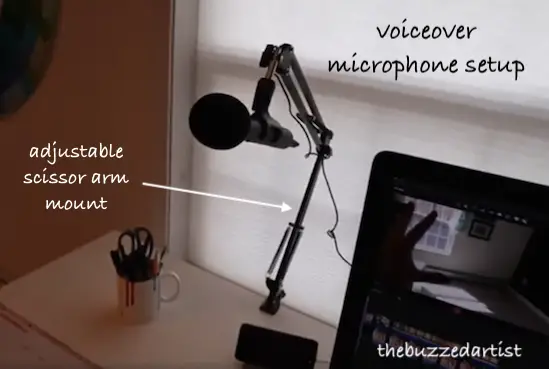 adjustable scissor arm tripod for voiceover microphone youtuber artist equipment