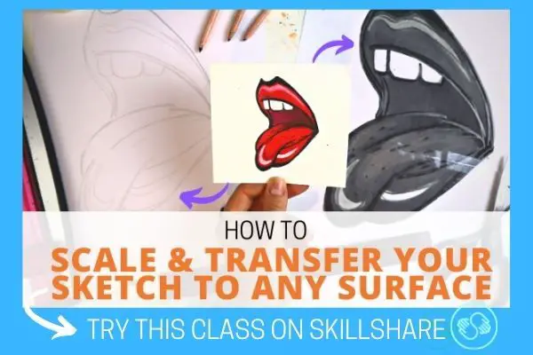 how to scale and transfer your sketch to any size surface