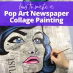 Learn how to make this pop art inspired newspaper collage painting using just a few items including some acrylic paint colors of your choice. A great upcycle project that will give you that wow-factor for your walls and art skills.