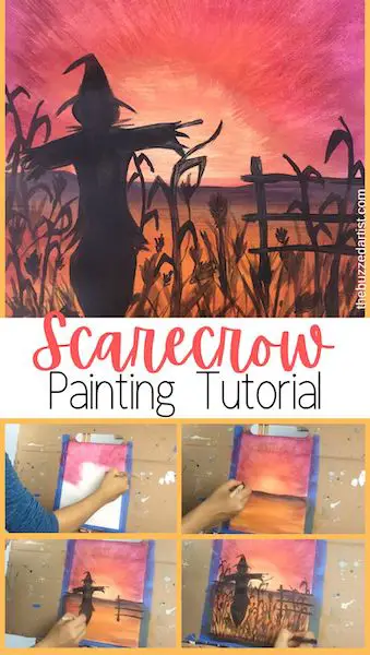 fall scarecrow acrylic painting tutorial for beginners