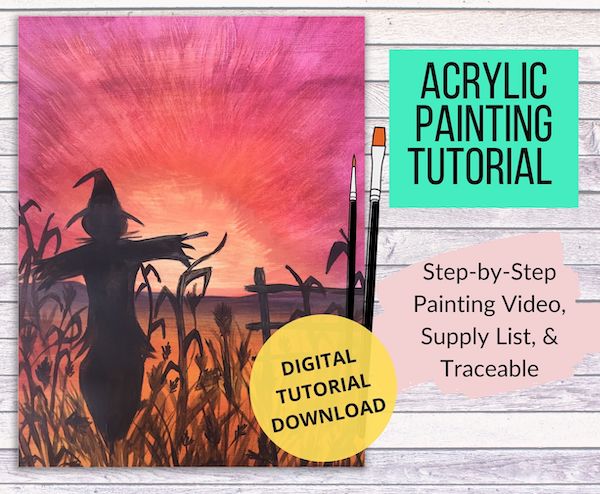 scarecrow acrylic painting tutorial