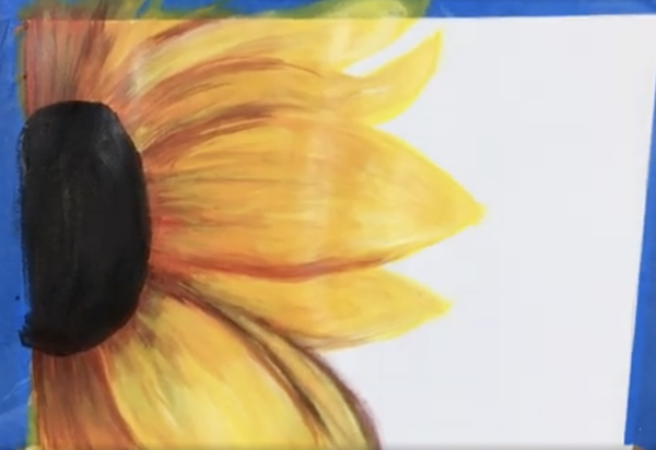 acrylic sunflower painting tutorial