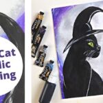 black cat acrylic painting tutorial
