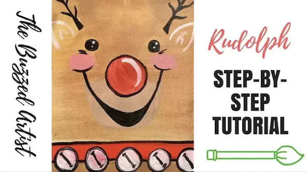rudolph reindeer acrylic painting tutorial for beginners