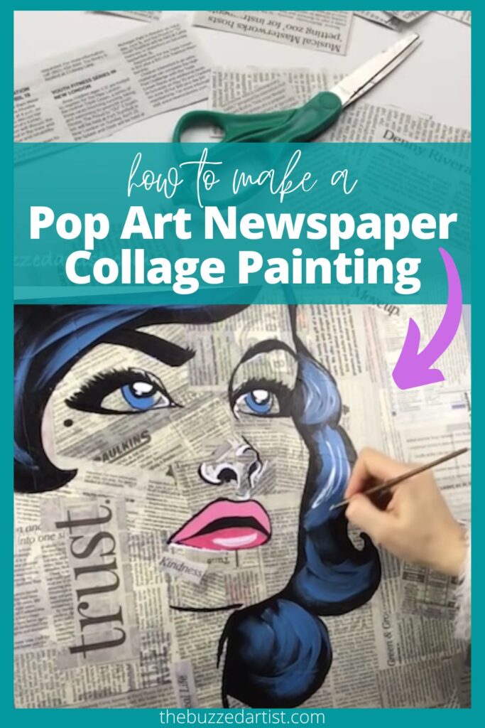 Learn how to make this pop art inspired newspaper collage painting using just a few items including some acrylic paint colors of your choice. A great upcycle project that will give you that wow-factor for your walls and art skills.