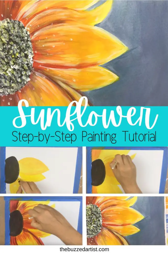 Paint a gorgeously colorful sunflower in this easy step-by-step acrylic painting tutorial for beginners